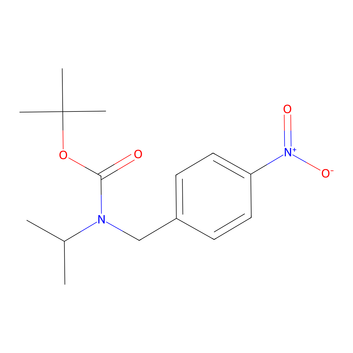 tert-butyl N-[(4-nitrophenyl)methyl]-N-(propan-2-yl)carbamate molecular structure, CAS 1099072-54-4