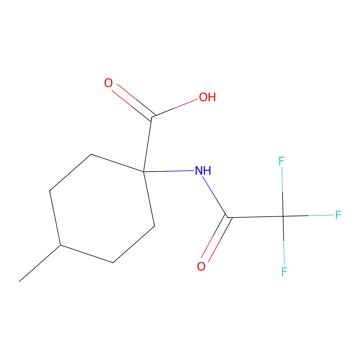 4-Methyl-1-(trifluoroacetamido)cyclohexane-1-carboxylic acid molecular structure, CAS 1099078-56-4