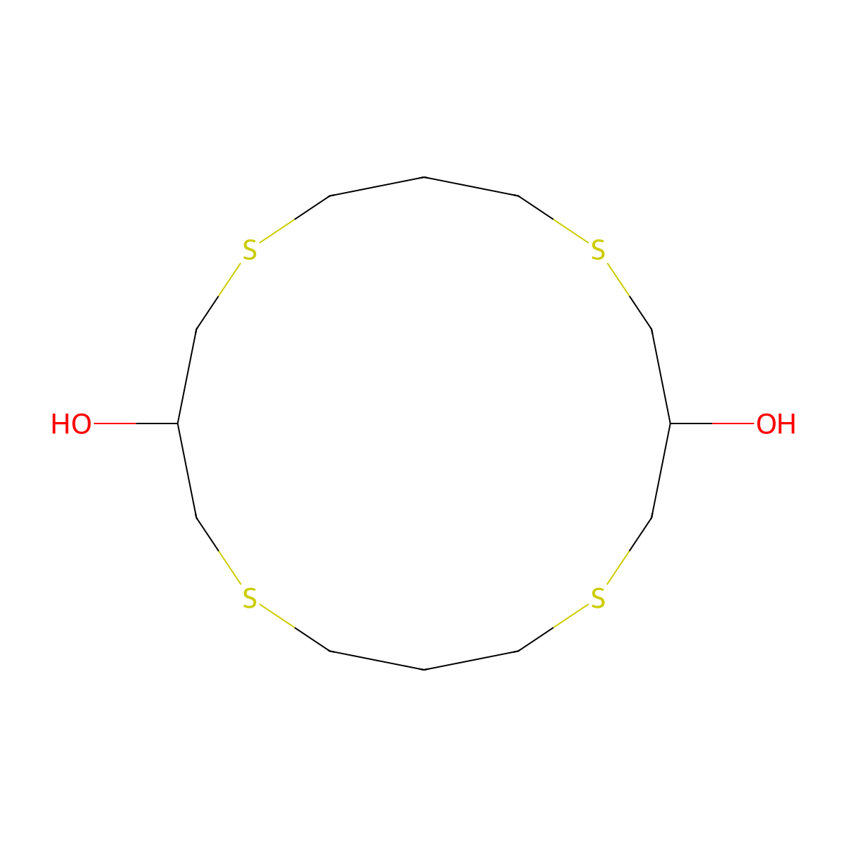 1,5,9,13-Tetrathiacyclohexadecane-3,11-diol molecular structure, CAS 109909-33-3