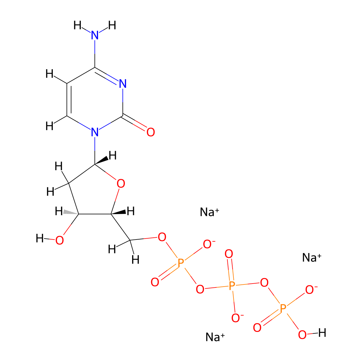 2'-Deoxycytidine-5'-triphosphate trisodium salt molecular structure, CAS 109909-44-6