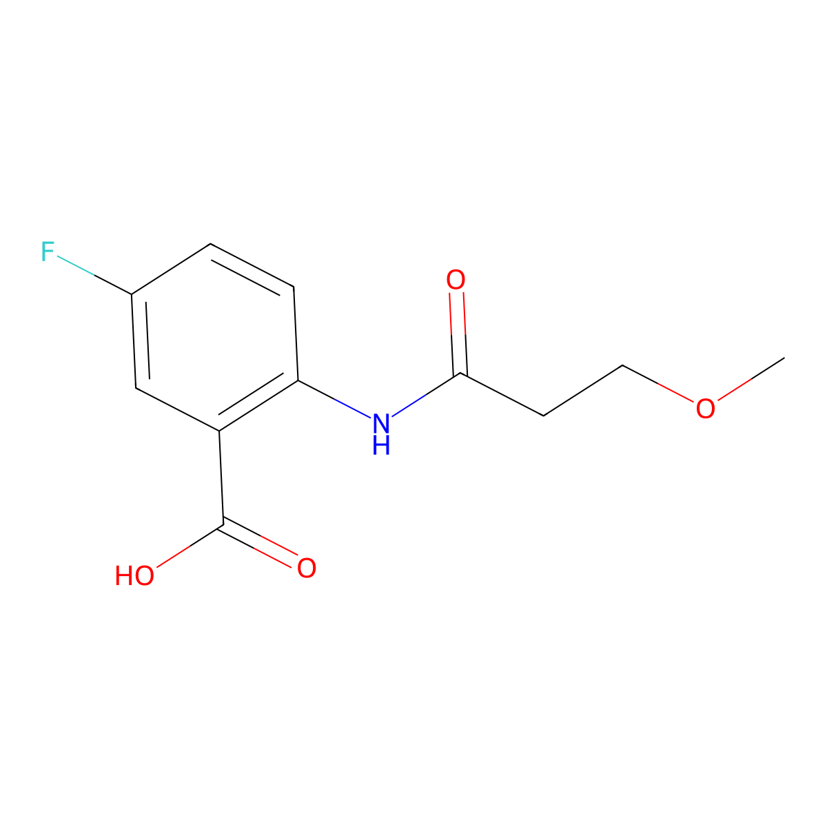 5-Fluoro-2-(3-methoxypropanamido)benzoic acid molecular structure, CAS 1099091-63-0
