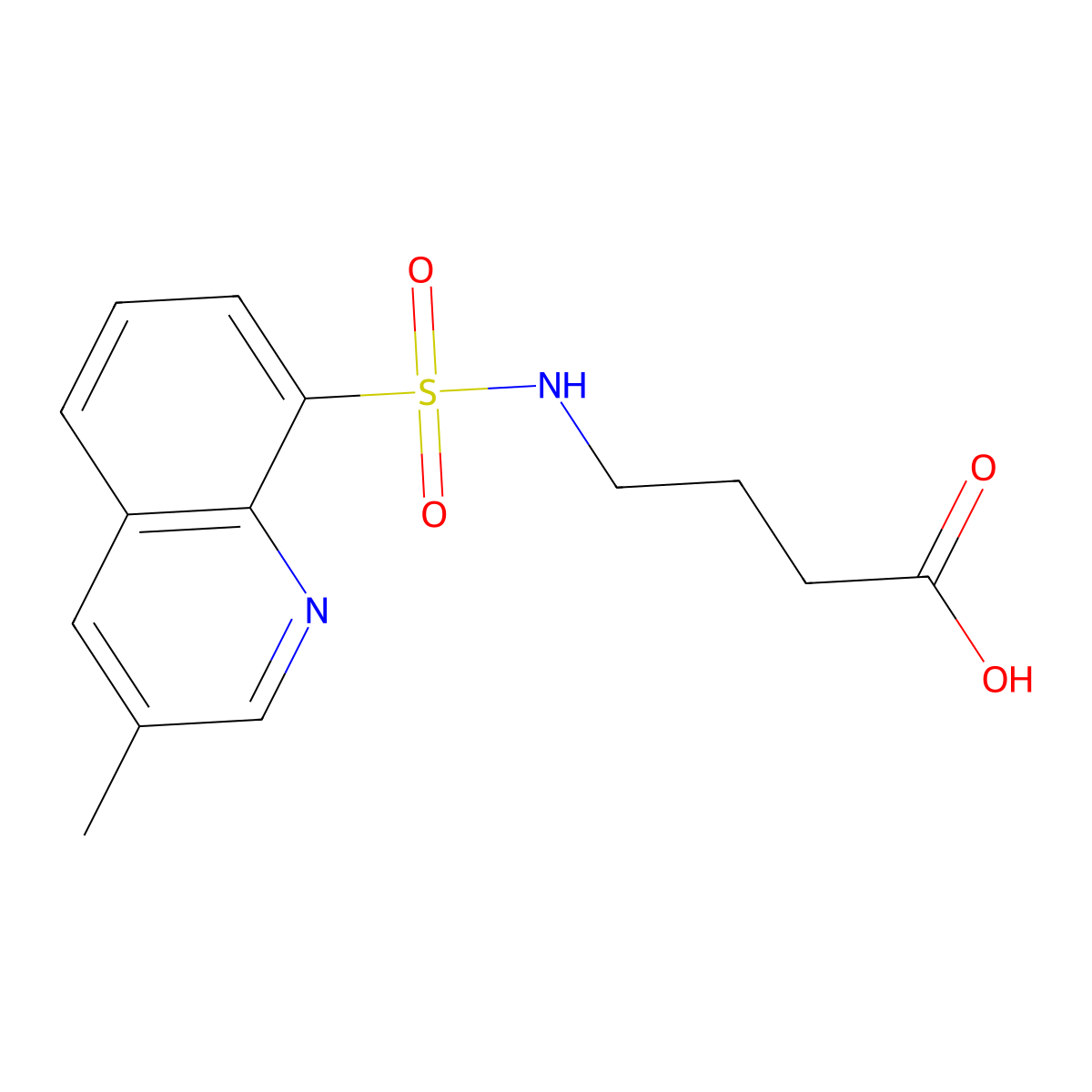 4-(3-Methylquinoline-8-sulfonamido)butanoic acid molecular structure, CAS 1099099-54-3