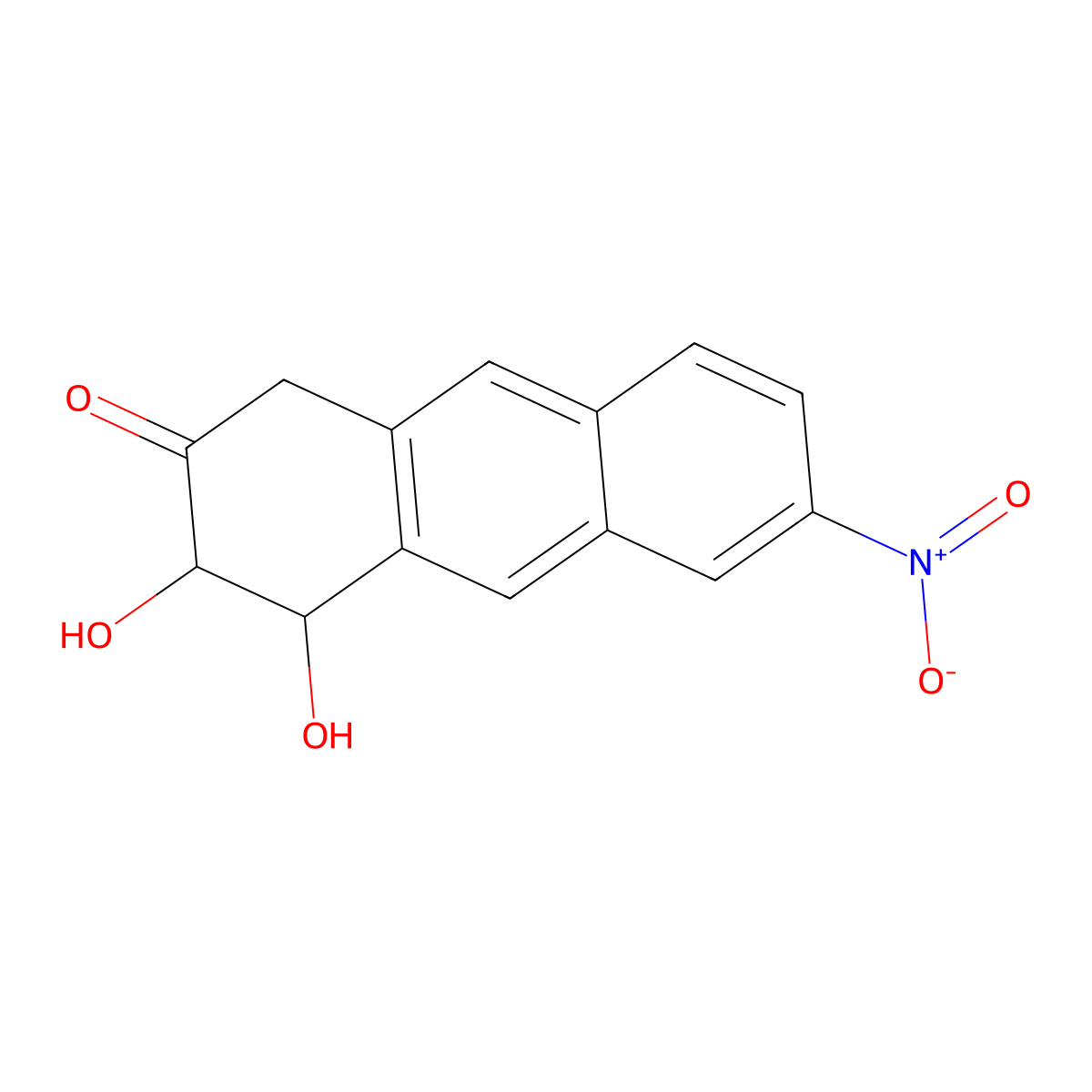 2-Nitroanthracene 6-keto-5,6,7,8-tetrahydro-trans-7,8-diol molecular structure, CAS 109910-98-7