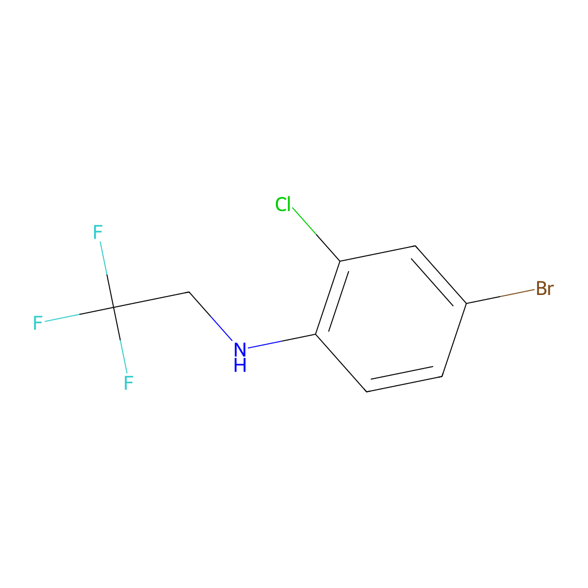 4-bromo-2-chloro-N-(2,2,2-trifluoroethyl)aniline molecular structure, CAS 1099104-18-3