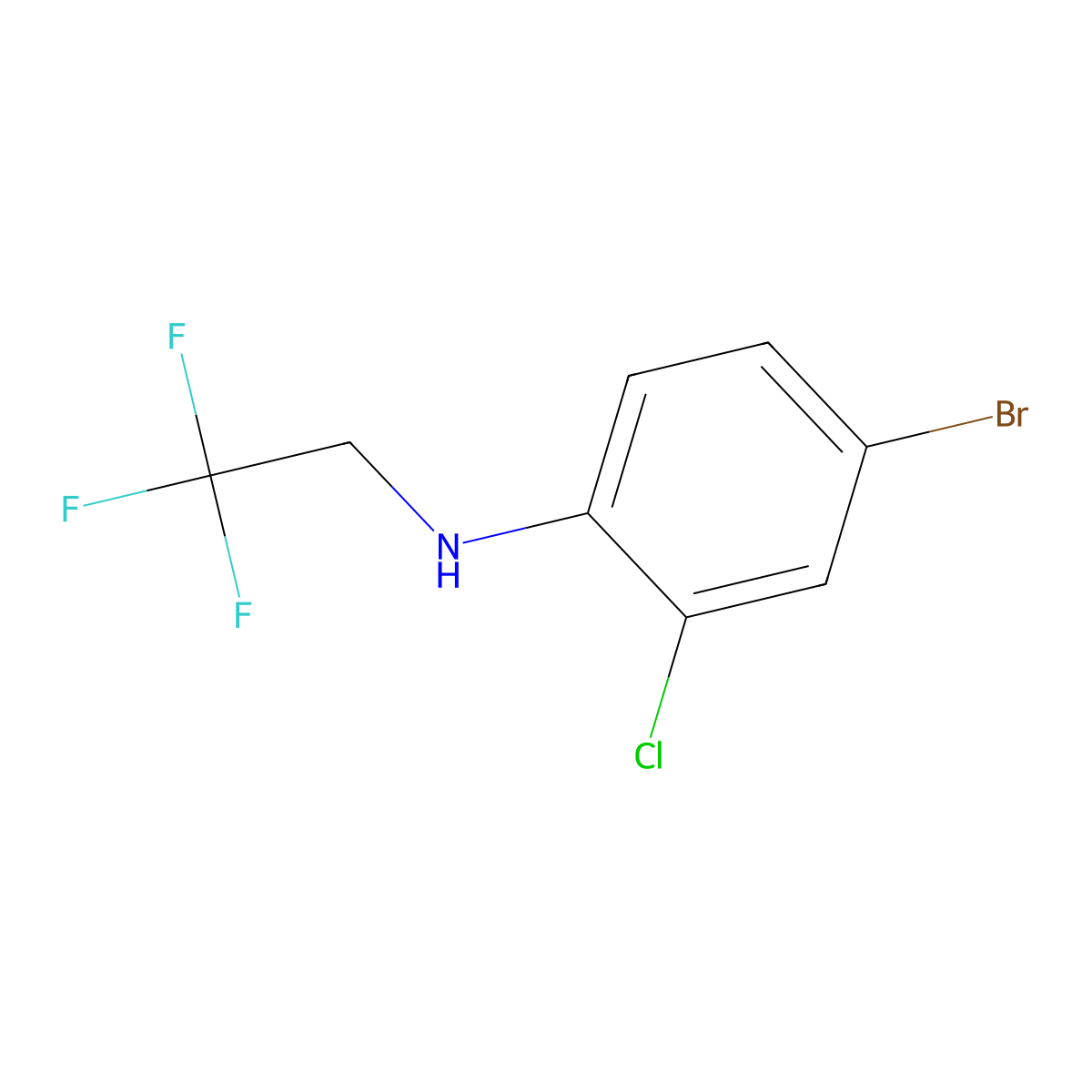 4-bromo-2-chloro-N-(2,2,2-trifluoroethyl)aniline molecular structure, CAS 1099104-18-3