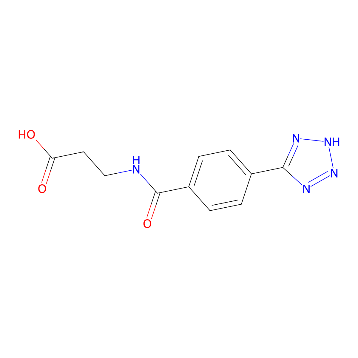 3-{[4-(1H-1,2,3,4-tetrazol-5-yl)phenyl]formamido}propanoic acid molecular structure, CAS 1099107-68-2