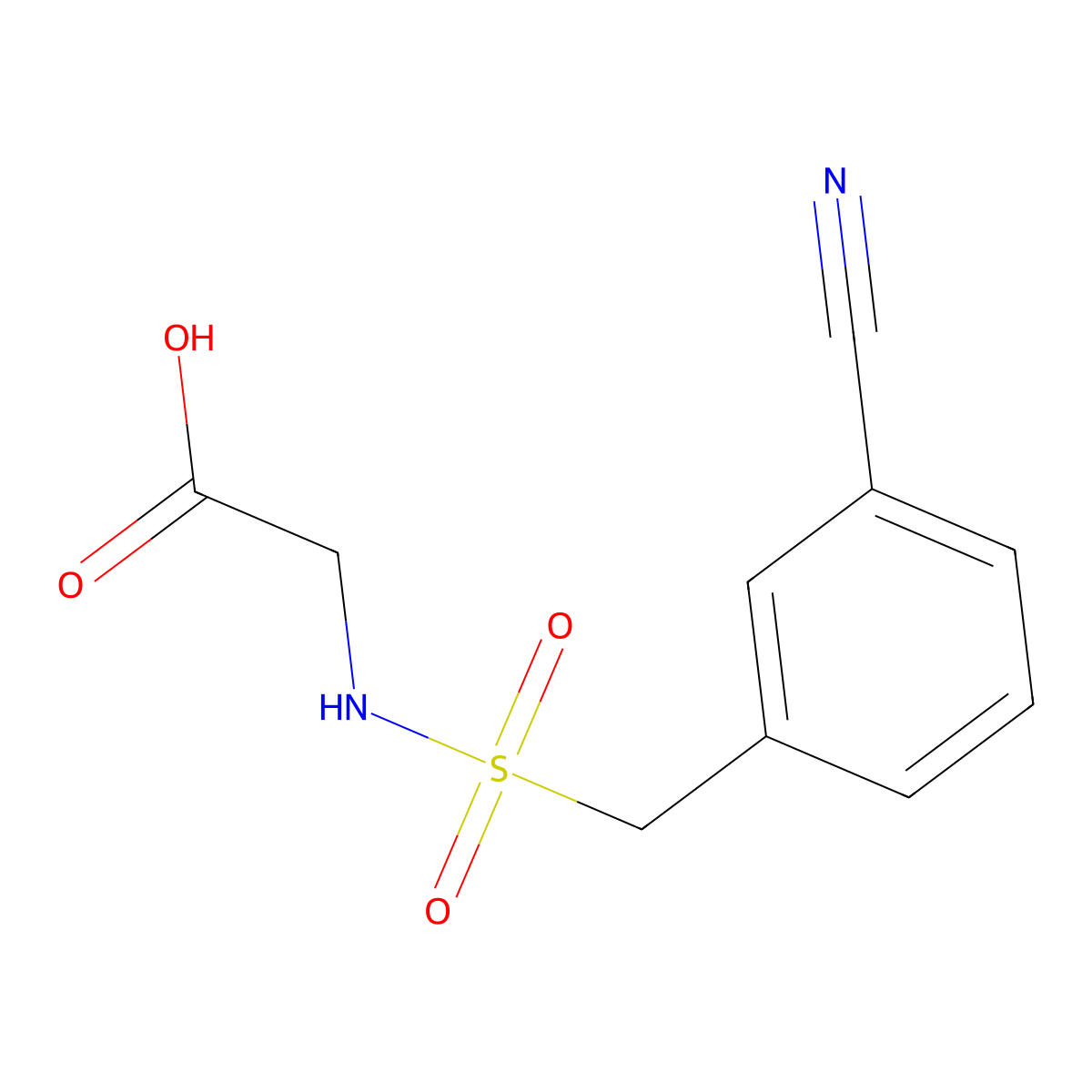 2-((3-Cyanophenyl)methanesulfonamido)acetic acid molecular structure, CAS 1099113-52-6