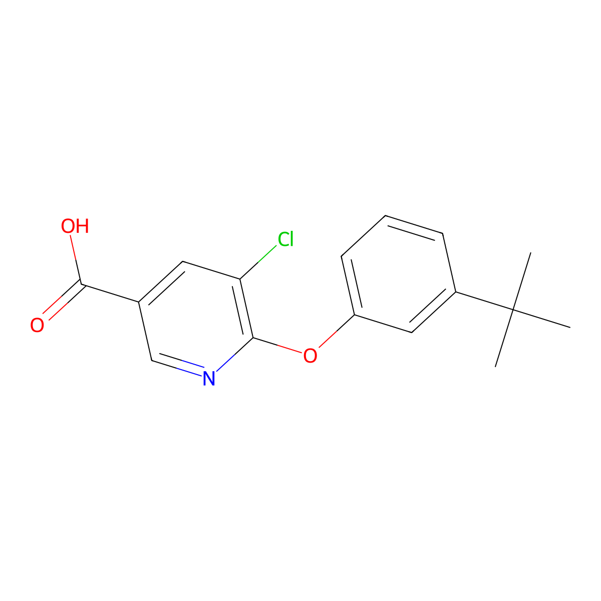 6-(3-Tert-butylphenoxy)-5-chloronicotinic acid molecular structure, CAS 1099115-90-8