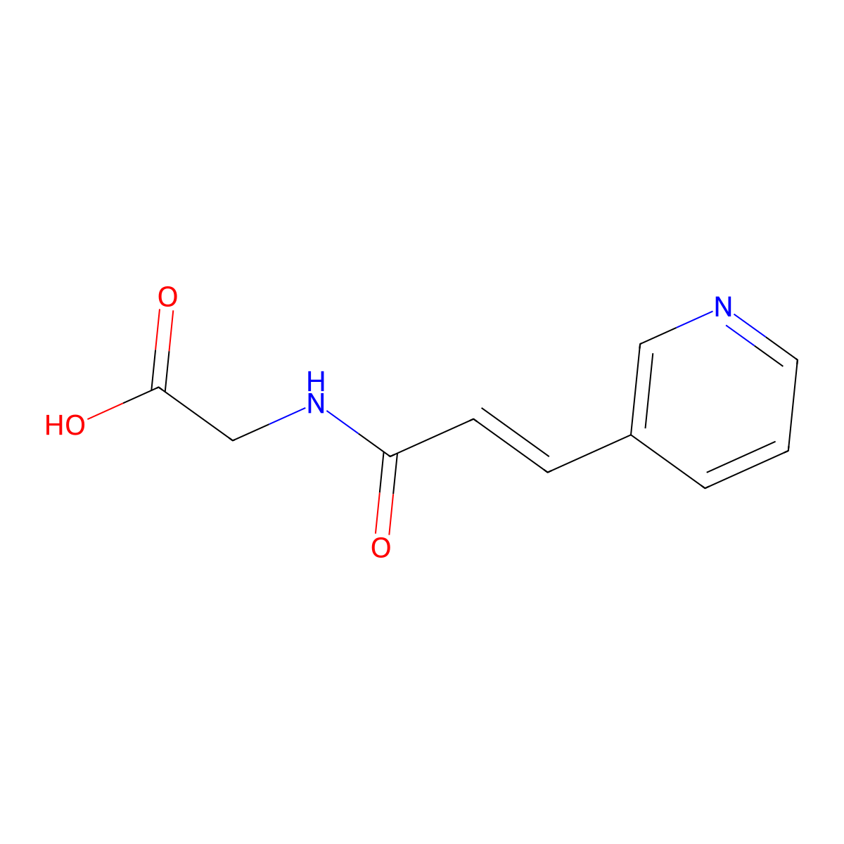 2-[3-(Pyridin-3-yl)prop-2-enamido]acetic acid molecular structure, CAS 1099119-78-4