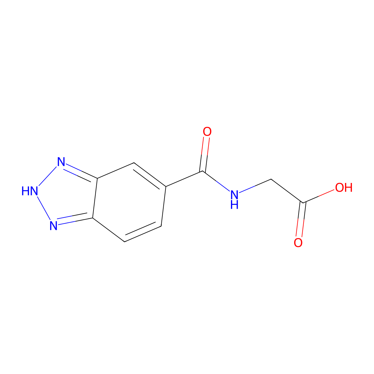 2-(1H-1,2,3-benzotriazol-5-ylformamido)acetic acid molecular structure, CAS 1099119-95-5