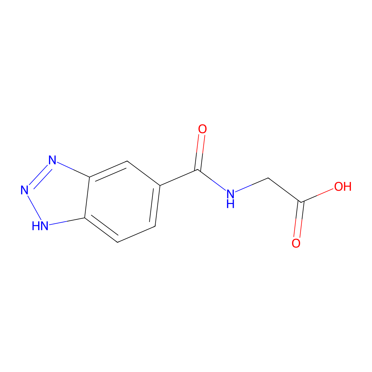 2-(1H-1,2,3-benzotriazol-5-ylformamido)acetic acid molecular structure, CAS 1099119-95-5