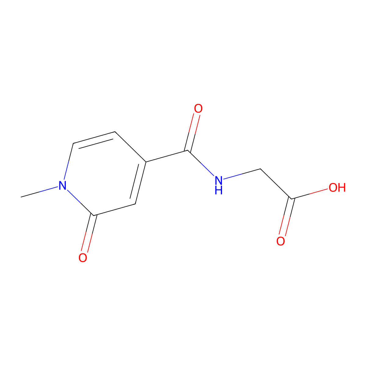 2-[(1-Methyl-2-oxo-1,2-dihydropyridin-4-yl)formamido]acetic acid molecular structure, CAS 1099119-99-9