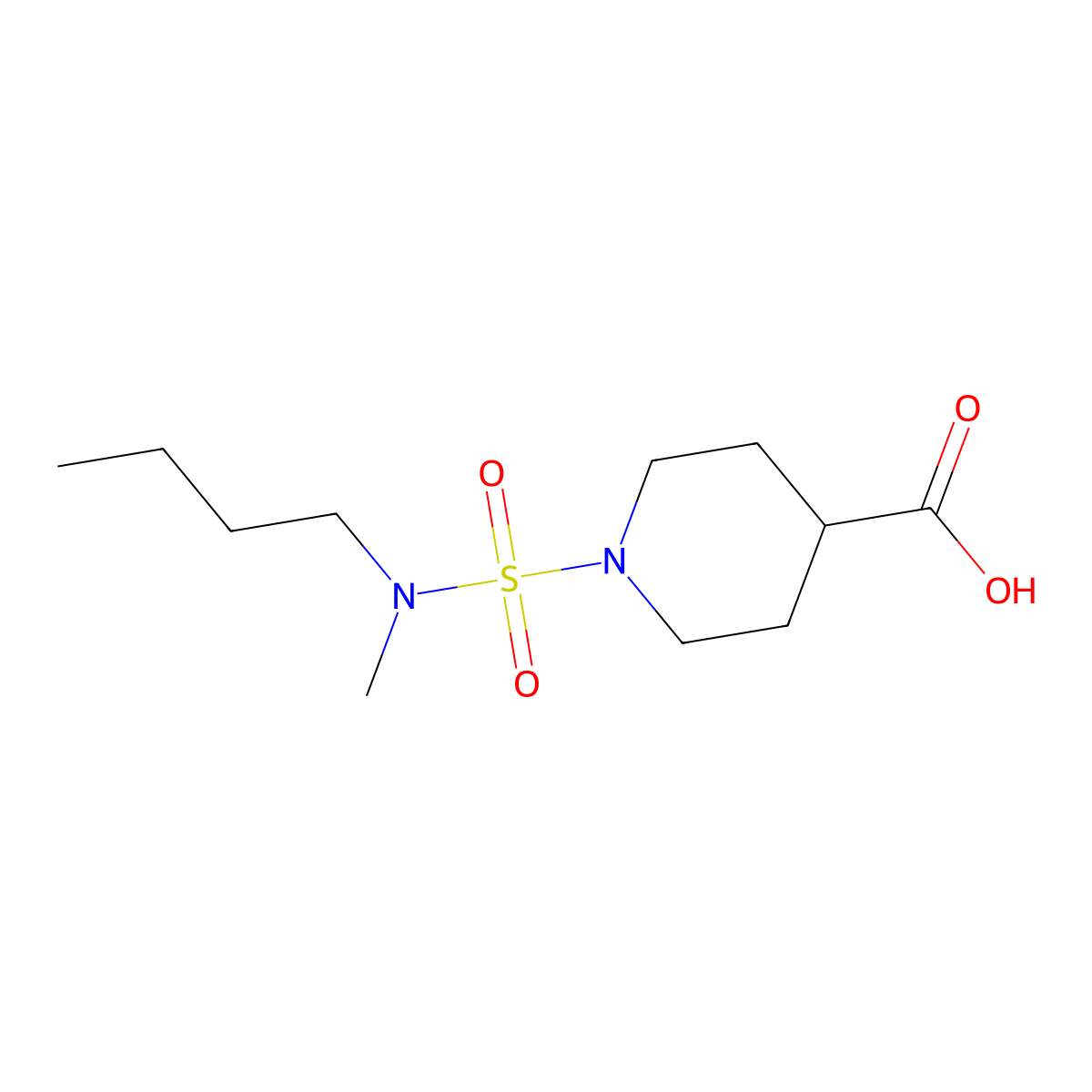 1-[Butyl(methyl)sulfamoyl]piperidine-4-carboxylic acid molecular structure, CAS 1099121-84-2