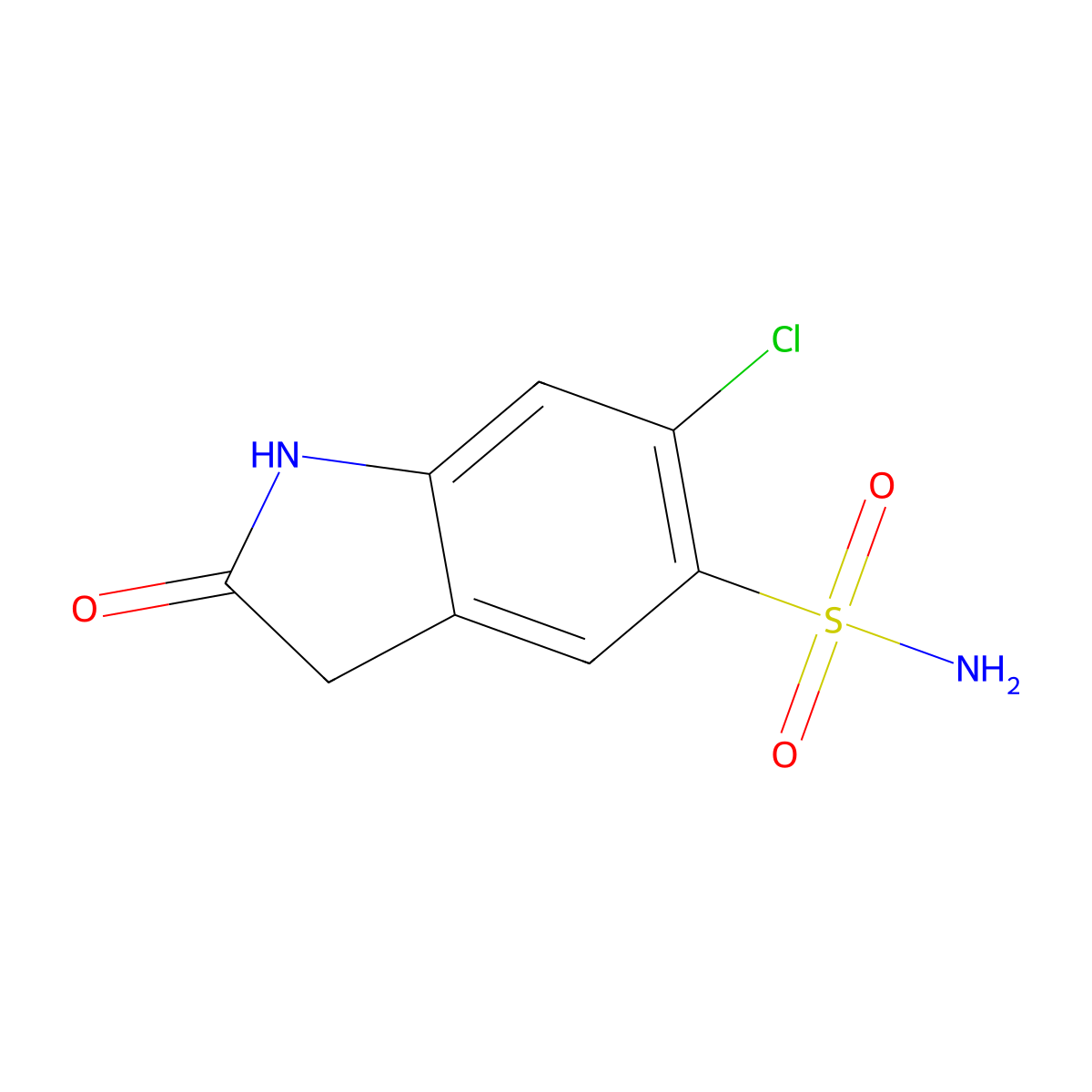 6-chloro-2-oxo-2,3-dihydro-1H-indole-5-sulfonamide molecular structure, CAS 1099139-86-2