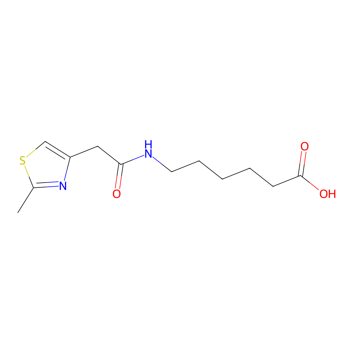 6-{[(2-Methyl-1,3-thiazol-4-yl)acetyl]amino}hexanoic acid molecular structure, CAS 1099141-14-6