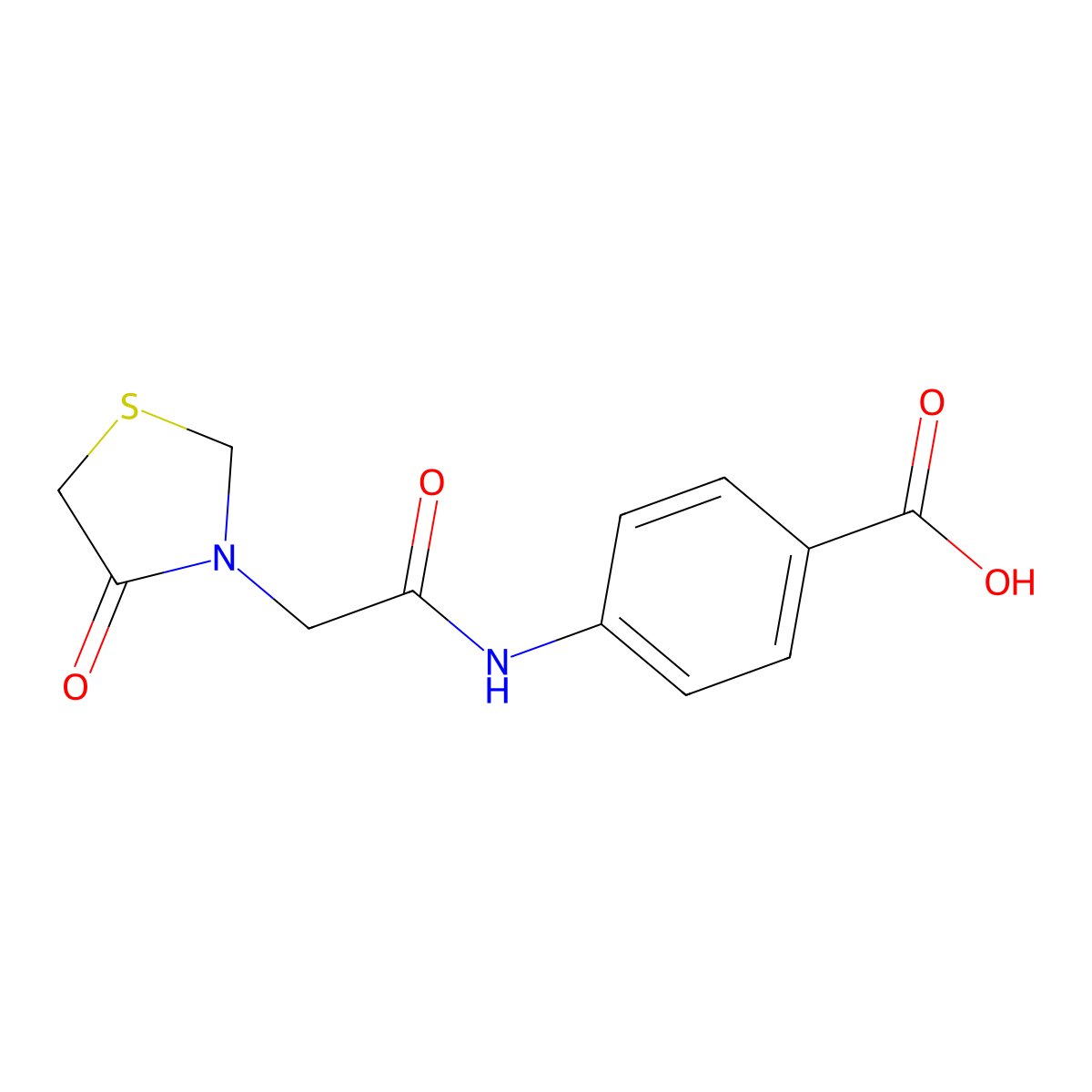 4-[2-(4-Oxo-1,3-thiazolidin-3-yl)acetamido]benzoic acid molecular structure, CAS 1099142-27-4