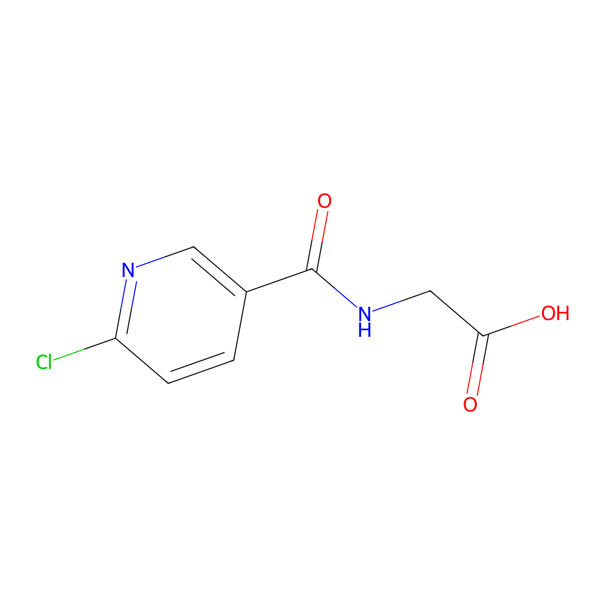 2-[(6-Chloropyridin-3-yl)formamido]acetic acid molecular structure, CAS 1099143-66-4