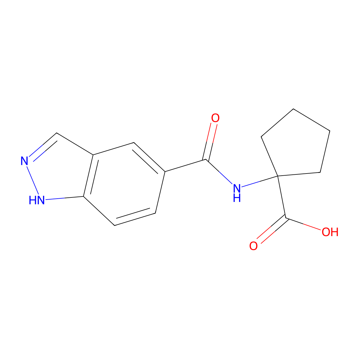 1-(1H-indazole-5-amido)cyclopentane-1-carboxylic acid molecular structure, CAS 1099147-55-3