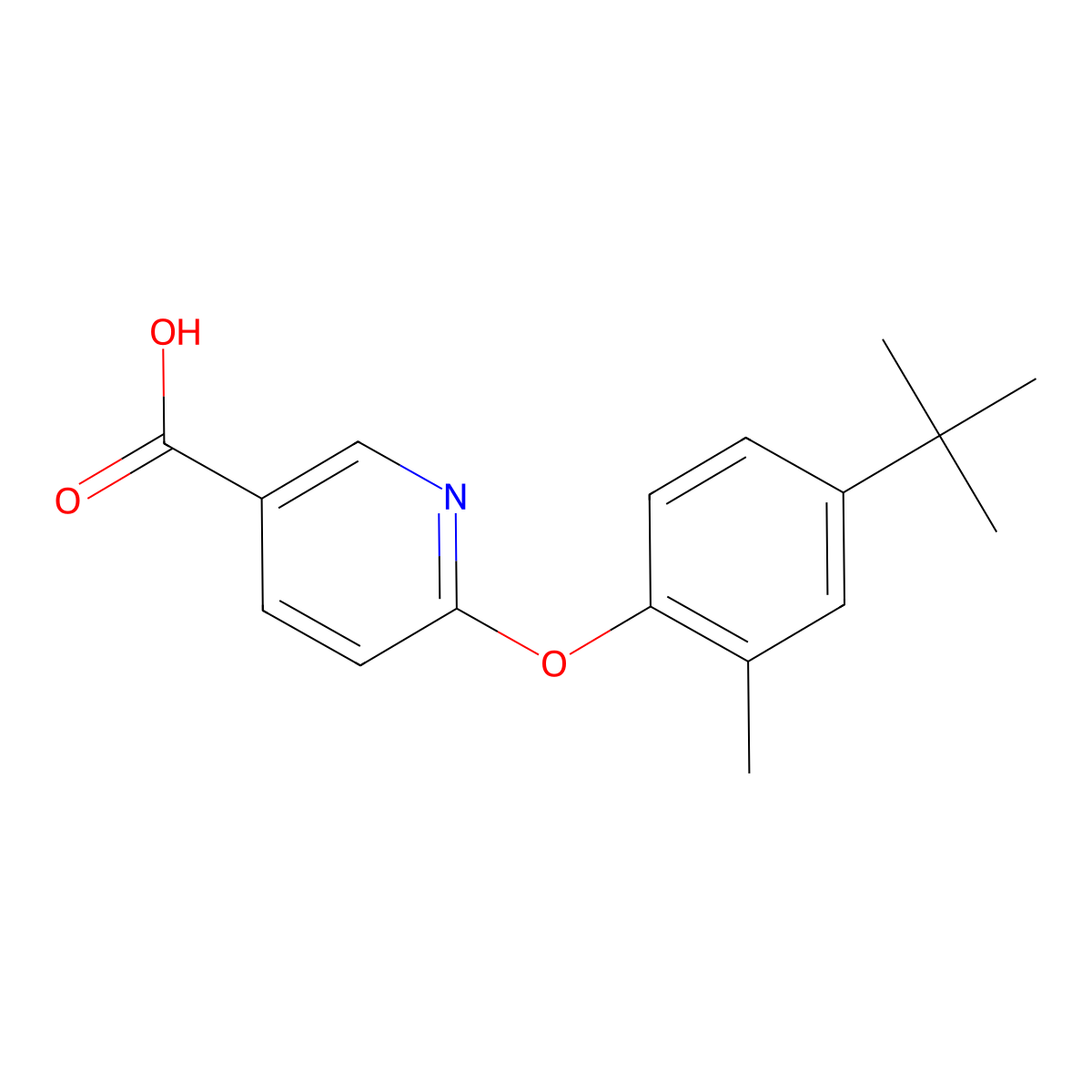 6-(4-Tert-butyl-2-methylphenoxy)pyridine-3-carboxylic acid molecular structure, CAS 1099155-64-2