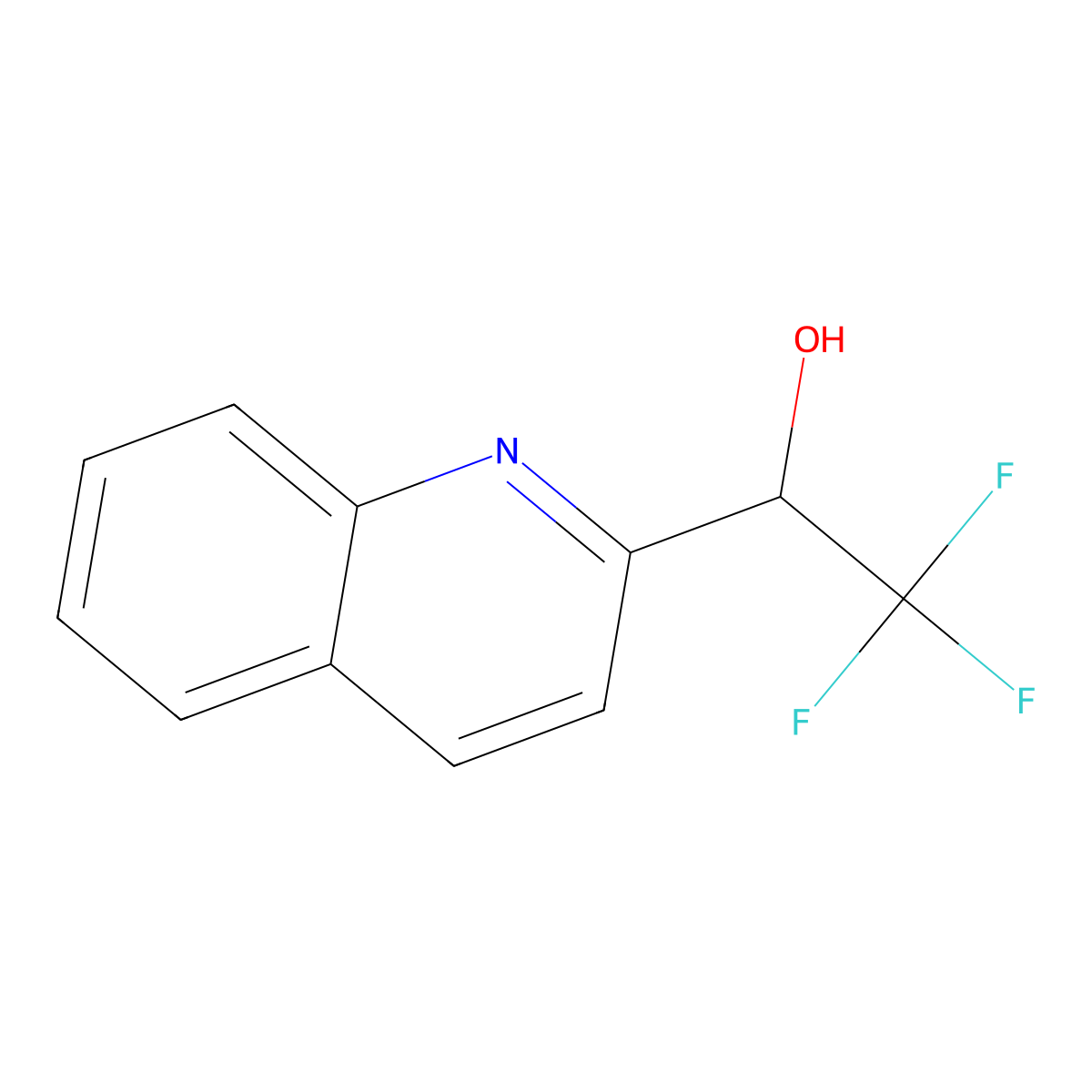 2,2,2-Trifluoro-1-(quinolin-2-yl)ethan-1-ol molecular structure, CAS 109916-40-7