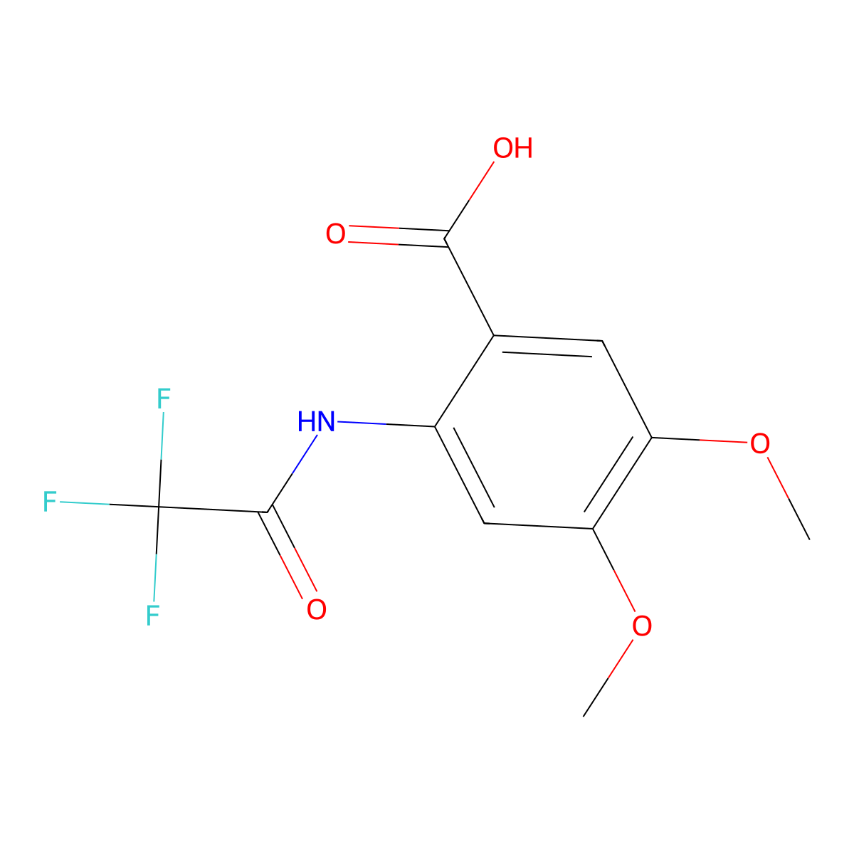 4,5-Dimethoxy-2-(trifluoroacetamido)benzoic acid molecular structure, CAS 1099165-39-5