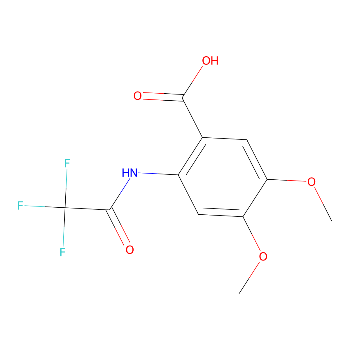 4,5-Dimethoxy-2-(trifluoroacetamido)benzoic acid molecular structure, CAS 1099165-39-5