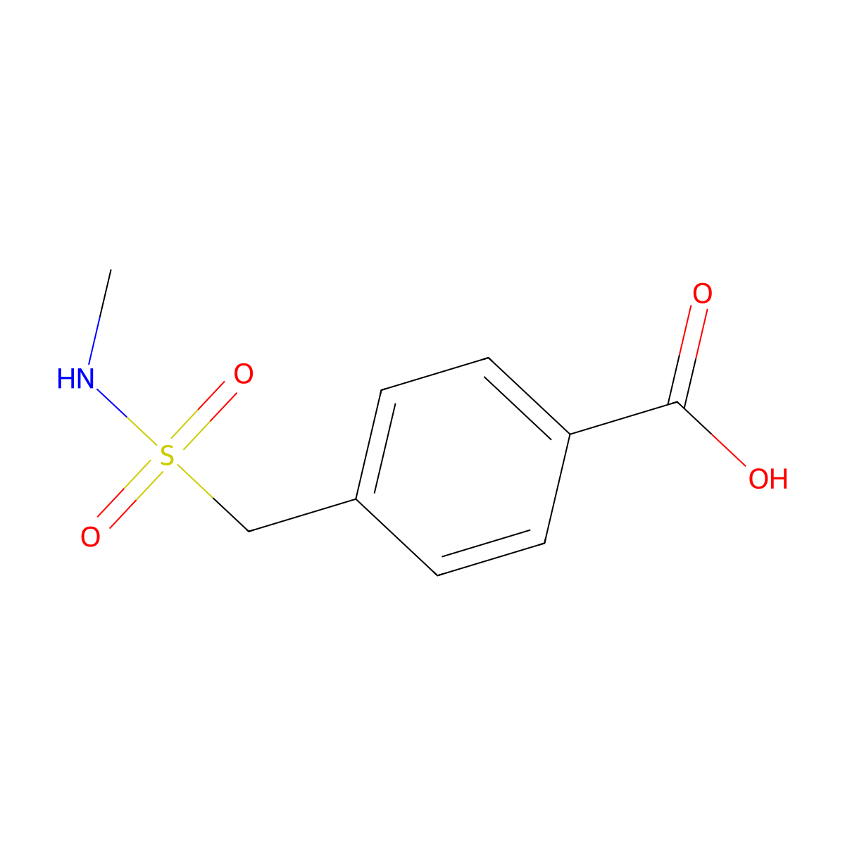 4-[(Methylsulfamoyl)methyl]benzoic acid molecular structure, CAS 1099184-20-9