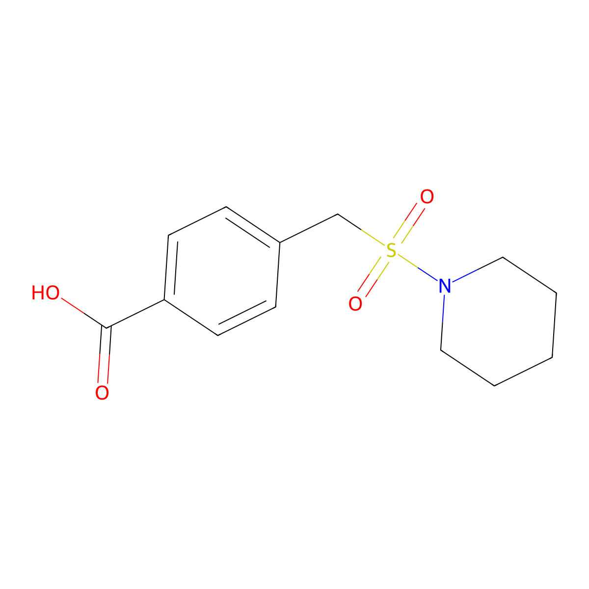 4-[(Piperidin-1-ylsulfonyl)methyl]benzoic acid molecular structure, CAS 1099184-76-5