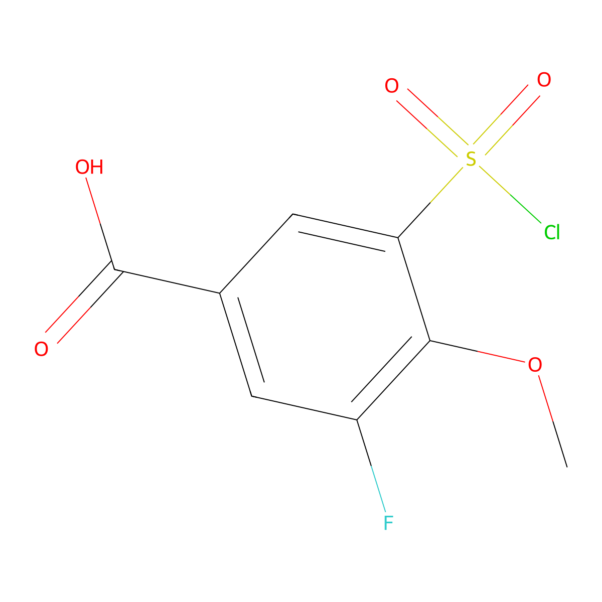 3-(Chlorosulfonyl)-5-fluoro-4-methoxybenzoic acid molecular structure, CAS 1099186-65-8