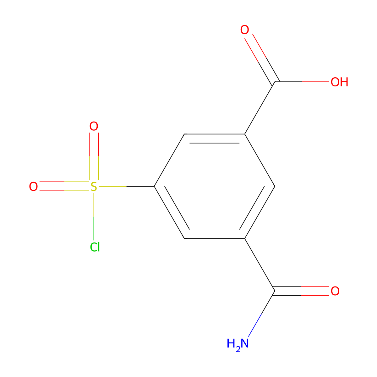 3-Carbamoyl-5-(chlorosulfonyl)benzoic acid molecular structure, CAS 1099186-87-4
