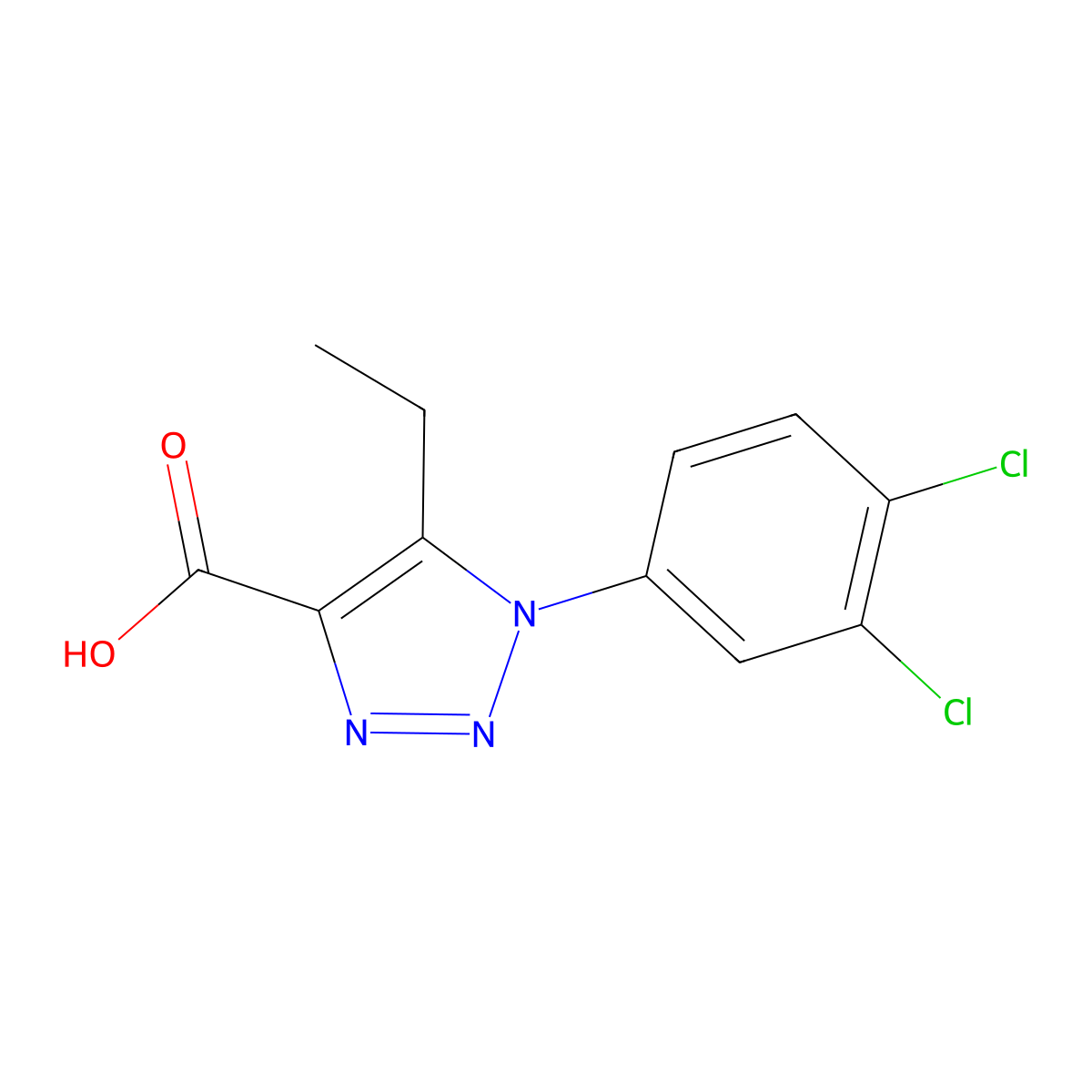 1-(3,4-Dichlorophenyl)-5-ethyl-1H-1,2,3-triazole-4-carboxylic acid molecular structure, CAS 1099186-96-5