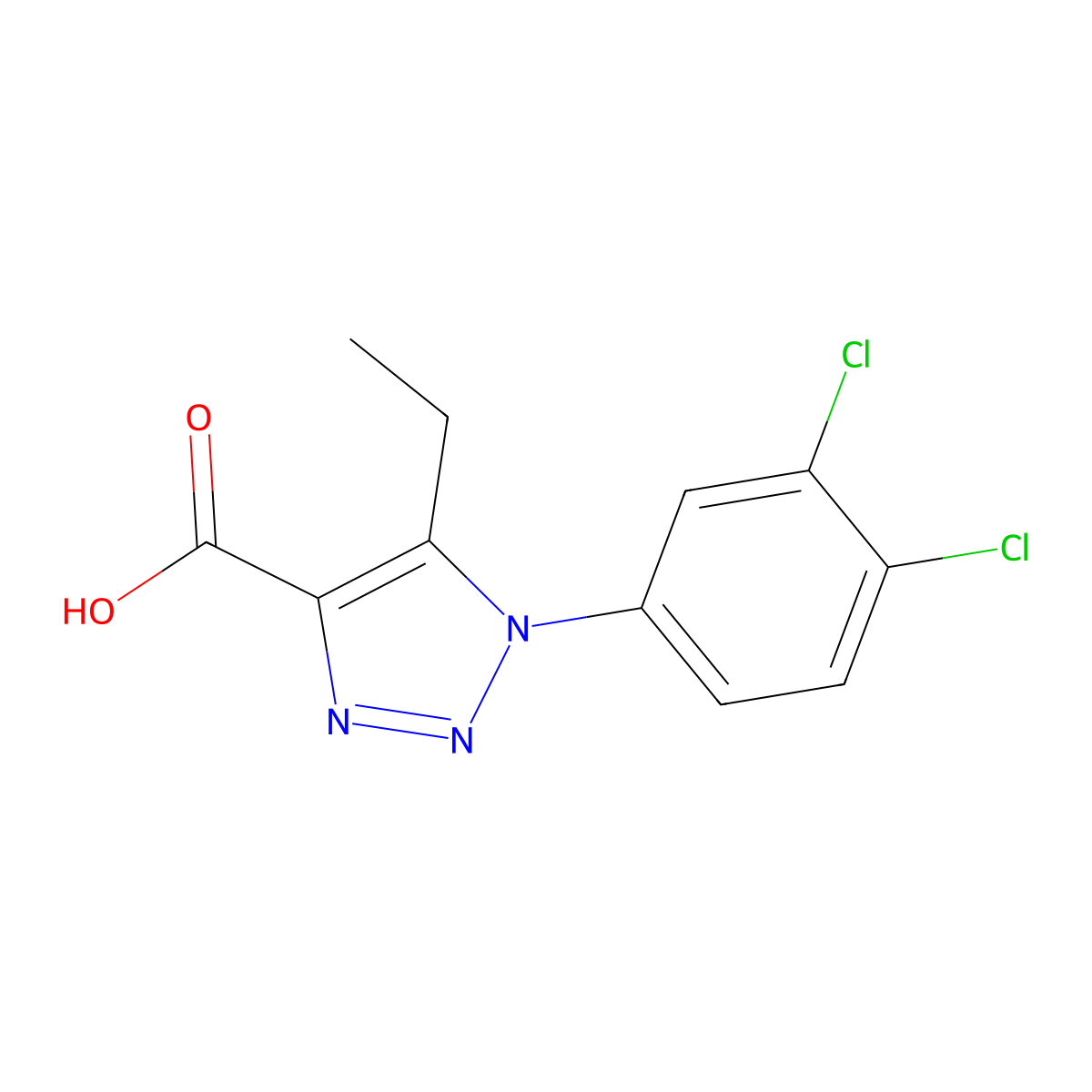 1-(3,4-Dichlorophenyl)-5-ethyl-1H-1,2,3-triazole-4-carboxylic acid molecular structure, CAS 1099186-96-5
