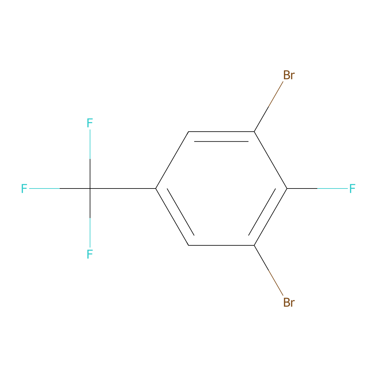 1,3-Dibromo-2-fluoro-5-(trifluoromethyl)benzene molecular structure, CAS 109919-28-0
