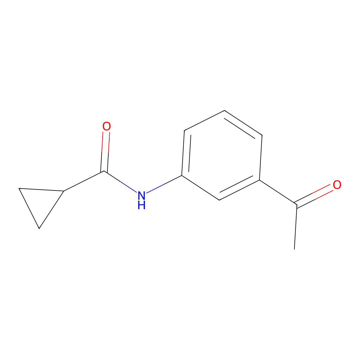 N-(3-acetylphenyl)cyclopropanecarboxamide molecular structure, CAS 109919-96-2