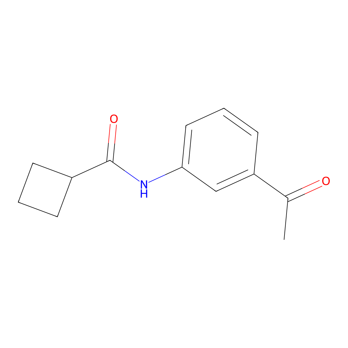 N-(3-acetylphenyl)cyclobutanecarboxamide molecular structure, CAS 109920-59-4