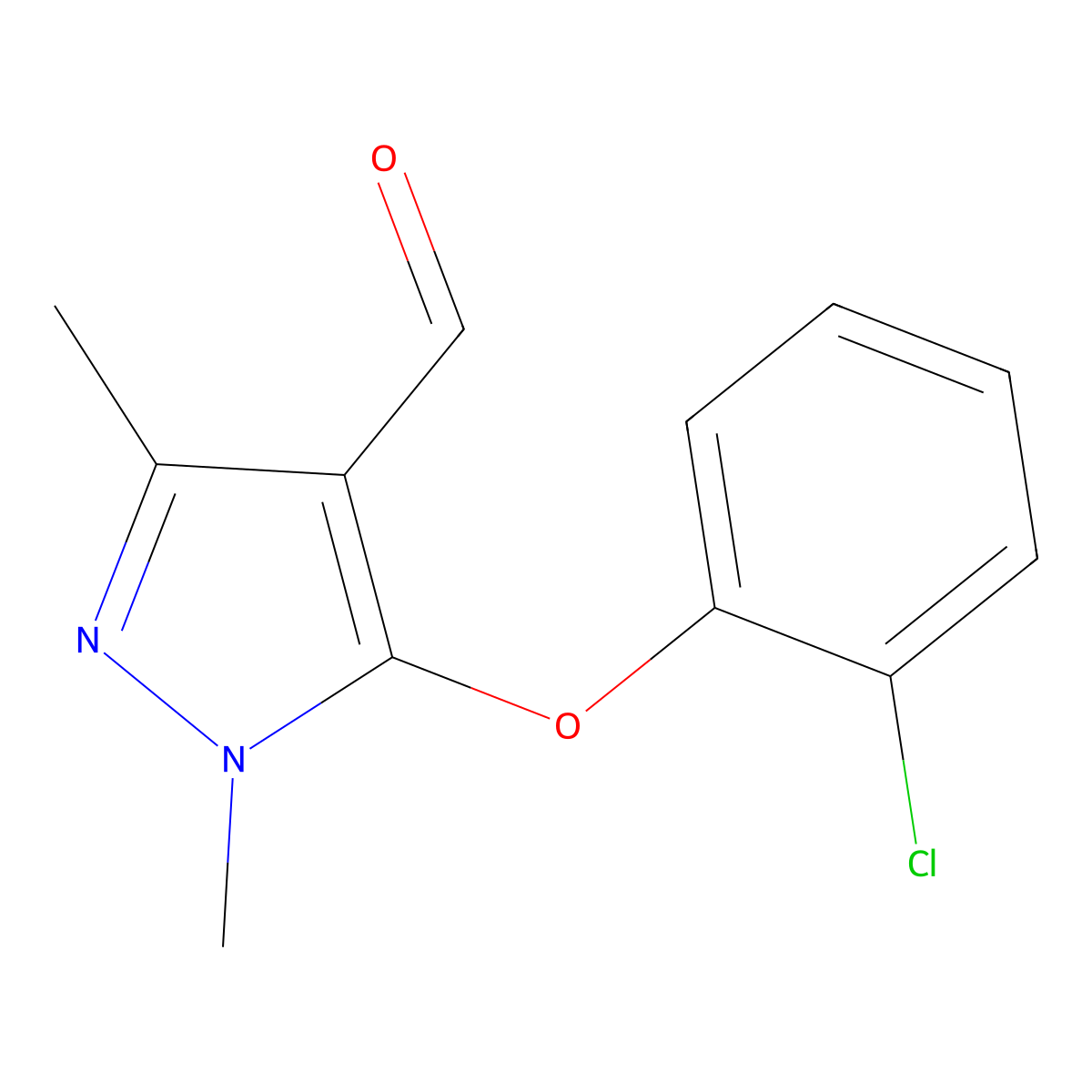 5-(2-chlorophenoxy)-1,3-dimethyl-1H-pyrazole-4-carbaldehyde molecular structure, CAS 109925-11-3
