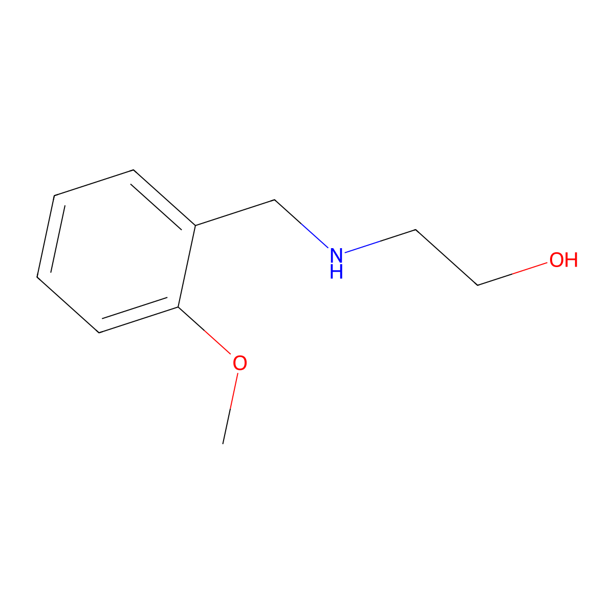 2-(((2-Methoxyphenyl)methyl)amino)ethan-1-ol molecular structure, CAS 109926-15-0