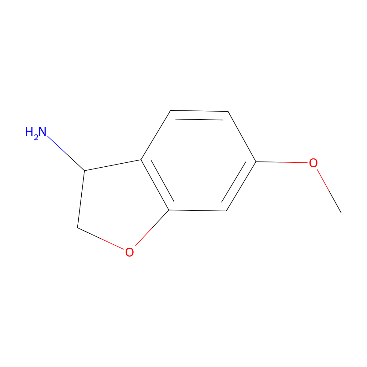 6-Methoxy-2,3-dihydro-1-benzofuran-3-amine molecular structure, CAS 109926-37-6