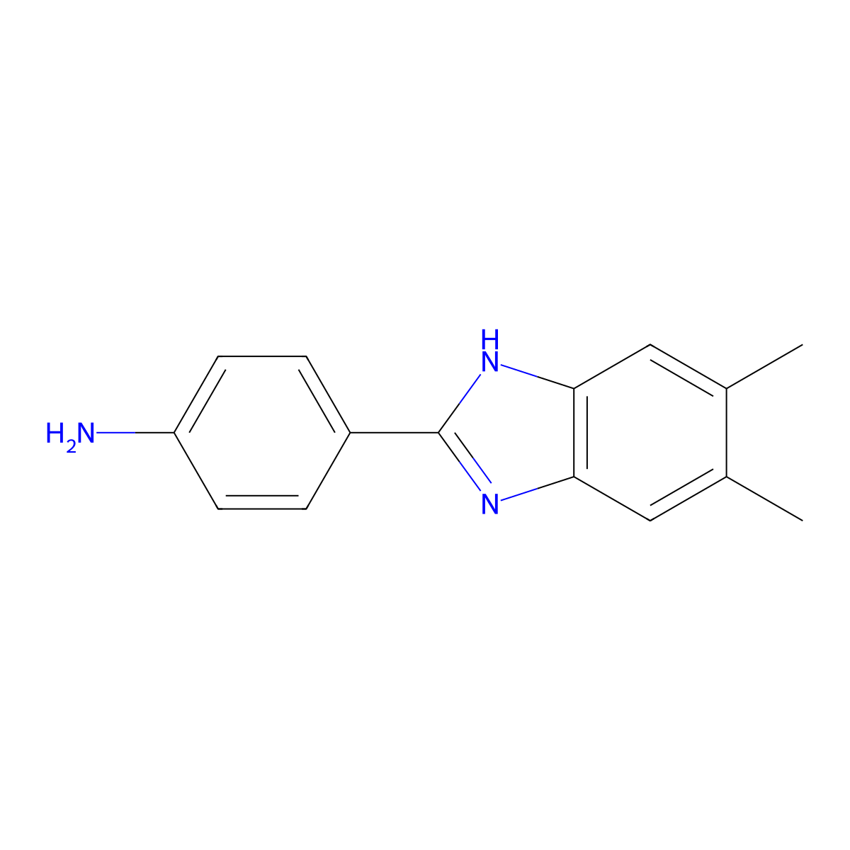 4-(5,6-dimethyl-1H-benzimidazol-2-yl)aniline molecular structure, CAS 109929-42-2