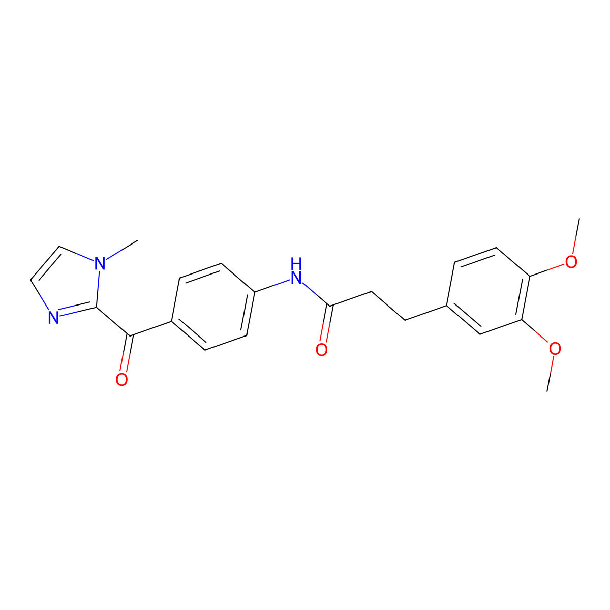 3-(3,4-dimethoxyphenyl)-N-{4-[(1-methyl-1H-imidazol-2-yl)carbonyl]phenyl}propanamide molecular structure, CAS 1099311-26-8