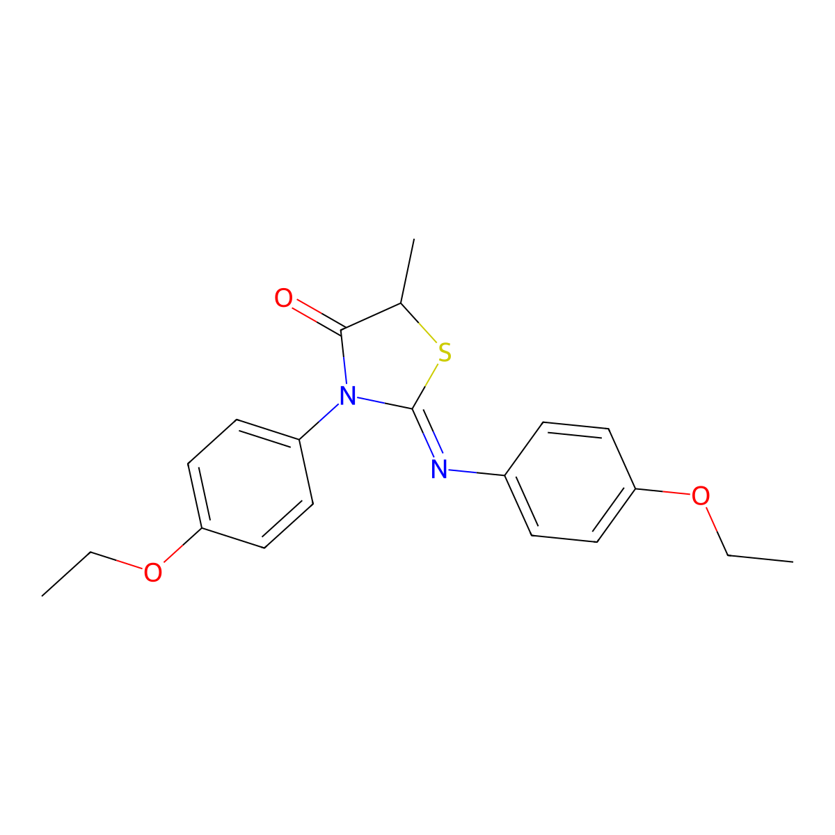 3-(4-Ethoxyphenyl)-2-[(4-ethoxyphenyl)imino]-5-methyl-1,3-thiazolidin-4-one molecular structure, CAS 109934-58-9