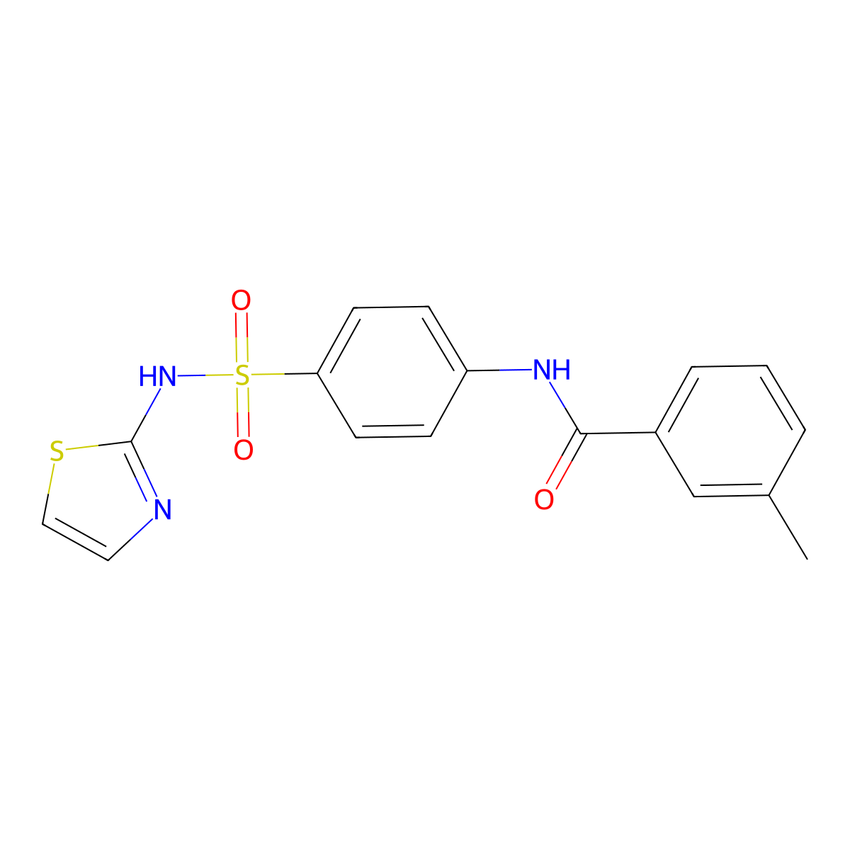3-methyl-N-[4-(1,3-thiazol-2-ylsulfamoyl)phenyl]benzamide molecular structure, CAS 109940-96-7