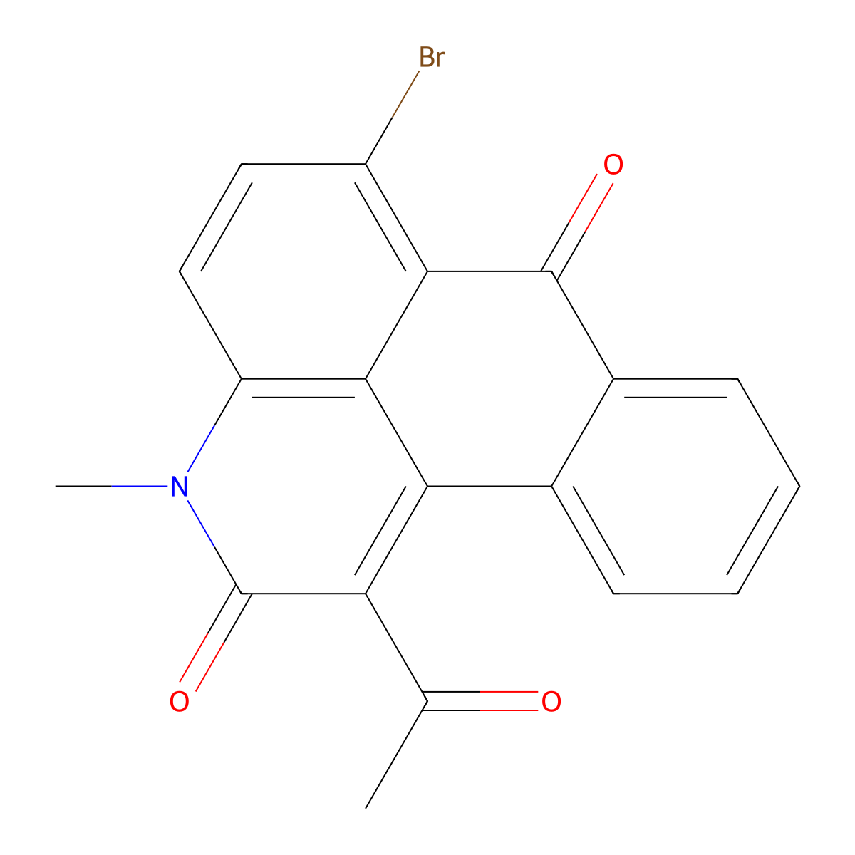 1-acetyl-6-bromo-3-methyl-3H-naphtho[1,2,3-de]quinoline-2,7-dione molecular structure, CAS 109943-21-7
