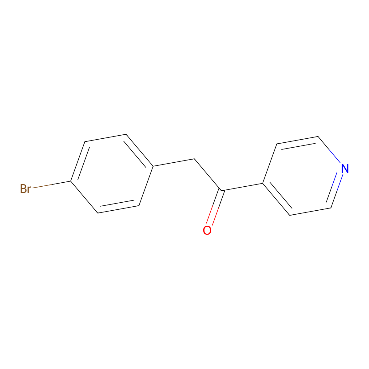 2-(4-Bromophenyl)-1-(pyridin-4-yl)ethanone molecular structure, CAS 1099433-27-8