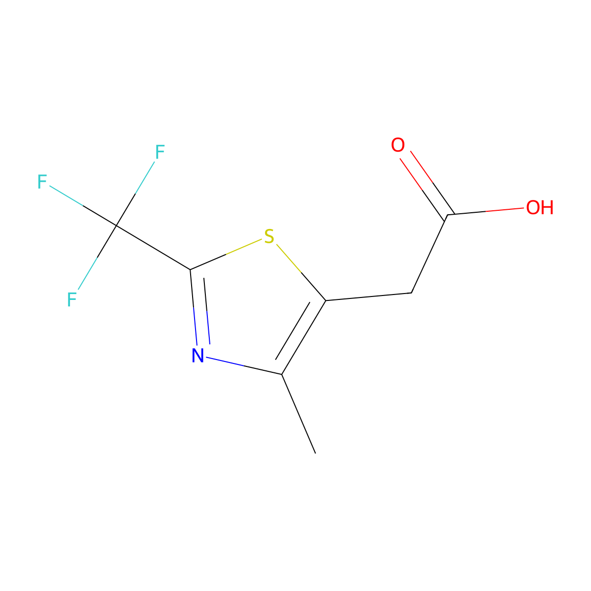 2-(4-Methyl-2-(trifluoromethyl)thiazol-5-yl)acetic acid molecular structure, CAS 1099480-84-8