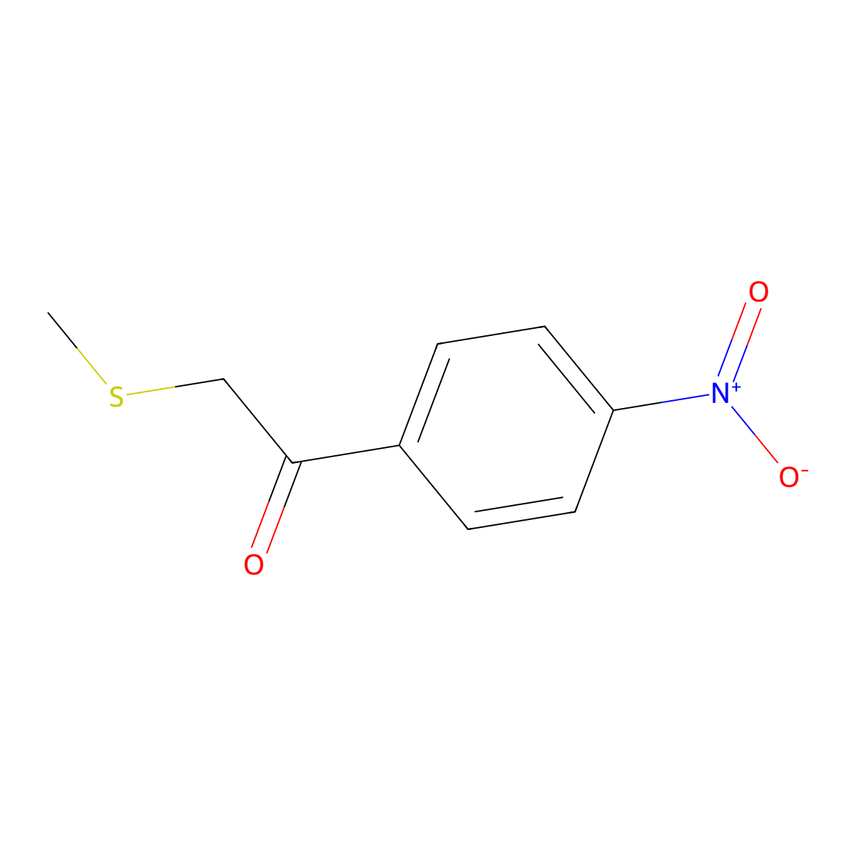 2-(Methylthio)-1-(4-nitrophenyl)ethan-1-one molecular structure, CAS 109949-13-5