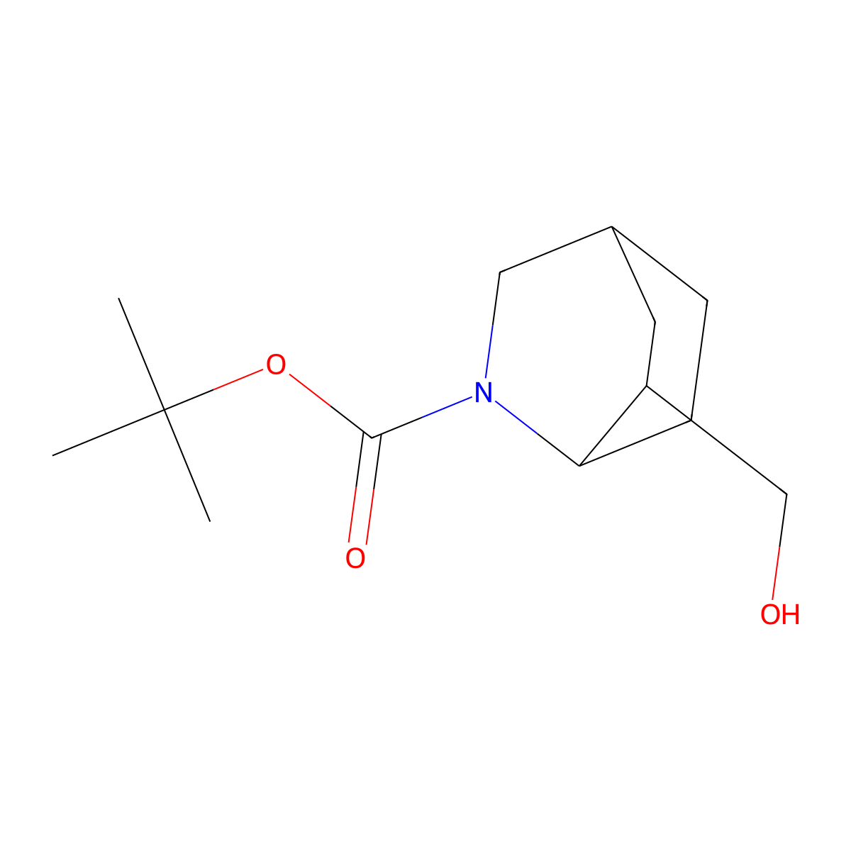 Tert-butyl 6-(hydroxymethyl)-2-azabicyclo[2.2.2]octane-2-carboxylate molecular structure, CAS 1099570-32-7