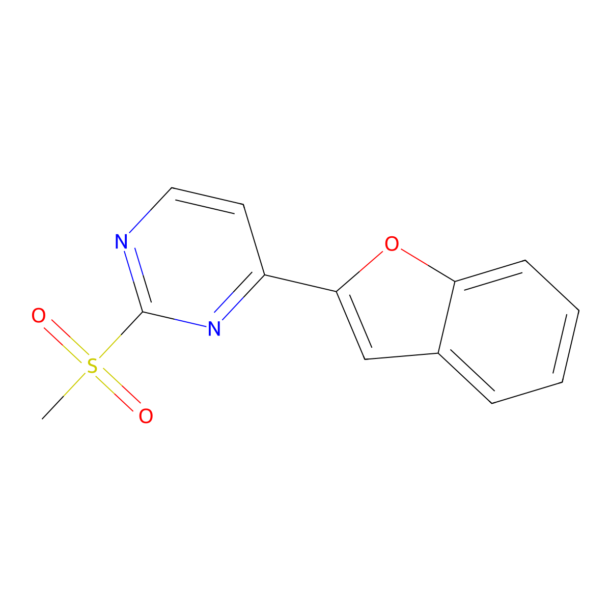 4-(2-Benzofuranyl)-2-(methylsulfonyl)pyrimidine molecular structure, CAS 1099592-39-8