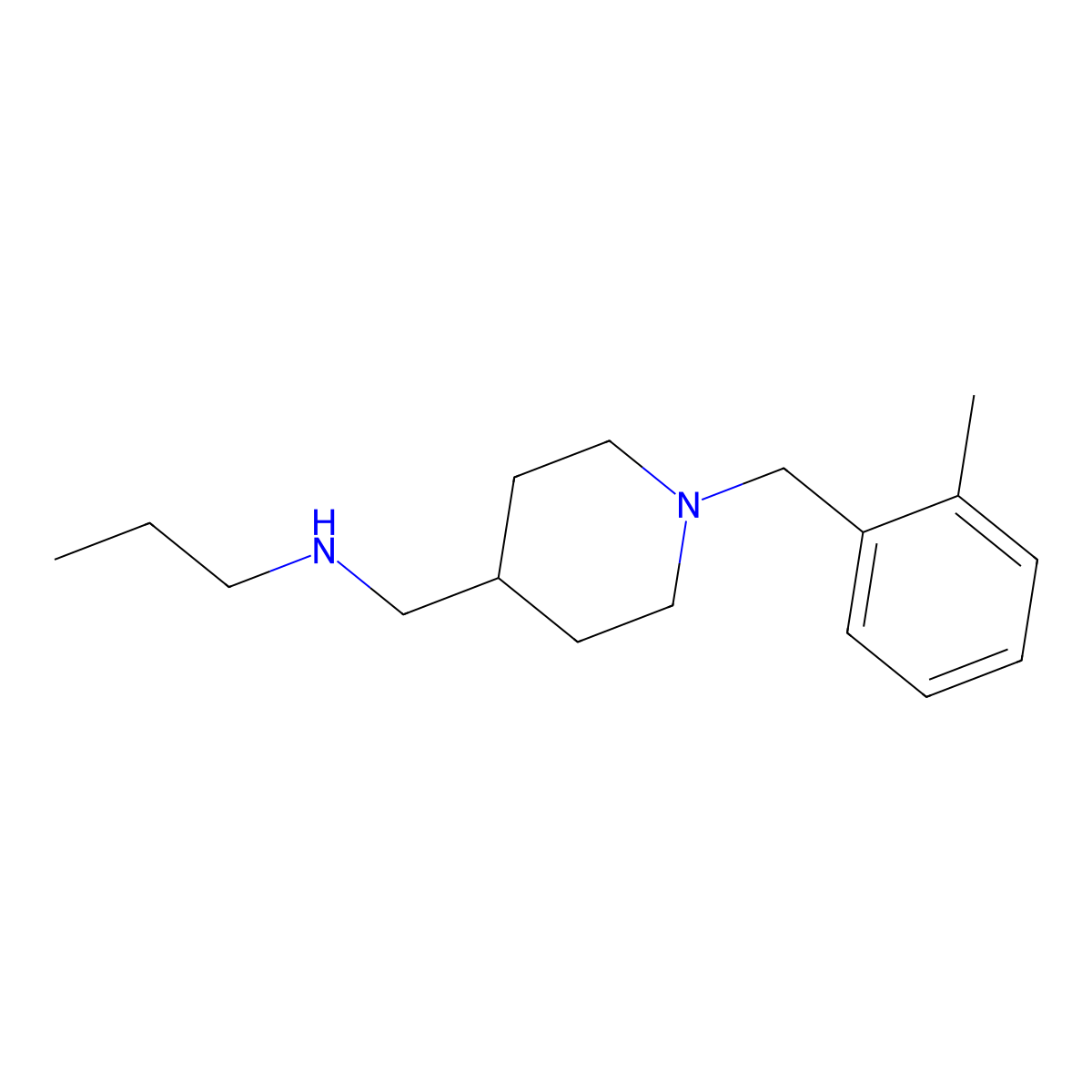 N-{[1-(2-Methylbenzyl)piperidin-4-YL]methyl}-propan-1-amine molecular structure, CAS 1099597-11-1