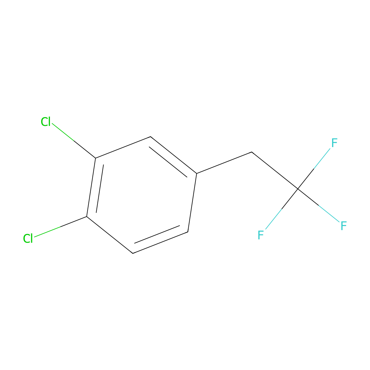 1,2-Dichloro-4-(2,2,2-trifluoroethyl)benzene molecular structure, CAS 1099597-16-6